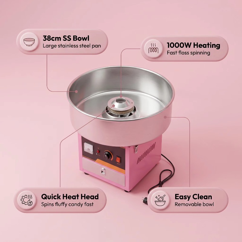 Candy Floss Machine Commercial - Máquina Eléctrica Comercial para Hacer Algodón