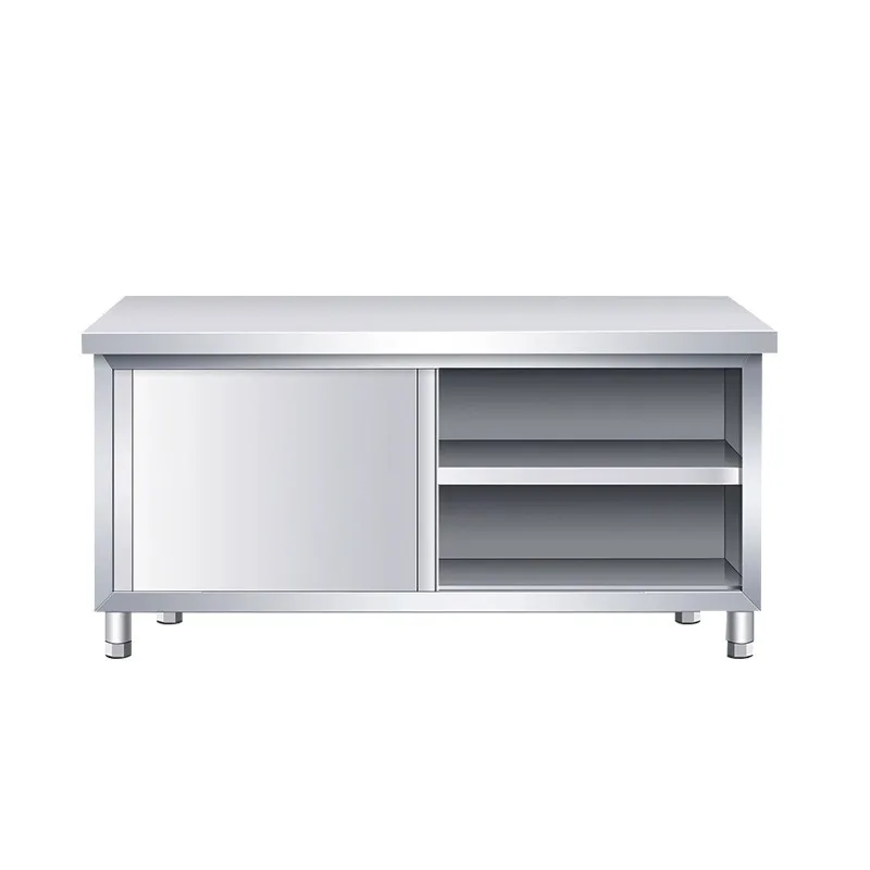 Commercial Kitchen Prep Table With Storage - Carrito de Bar de Acero Inoxidable,