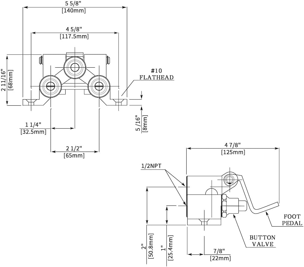 Válvula de pedal de latón de d - Commercial Kitchen Design reseña y precio