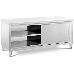 Mesa de Trabajo de Acero Inoxi - Commercial Kitchen Prep Table With Storage reseña y precio