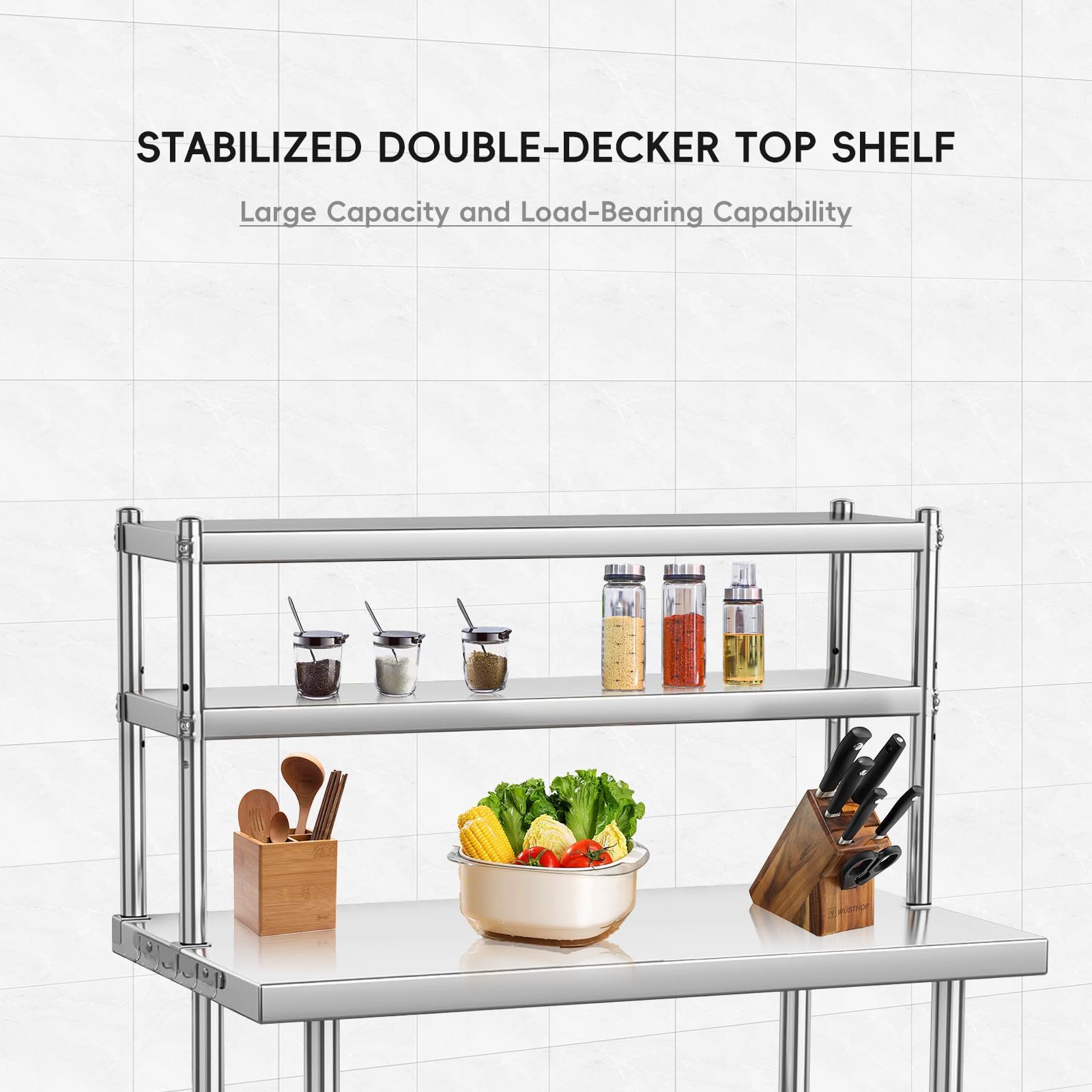 Mesa de Trabajo de Acero Inoxi - Commercial Kitchen Prep Table With Storage reseña y precio
