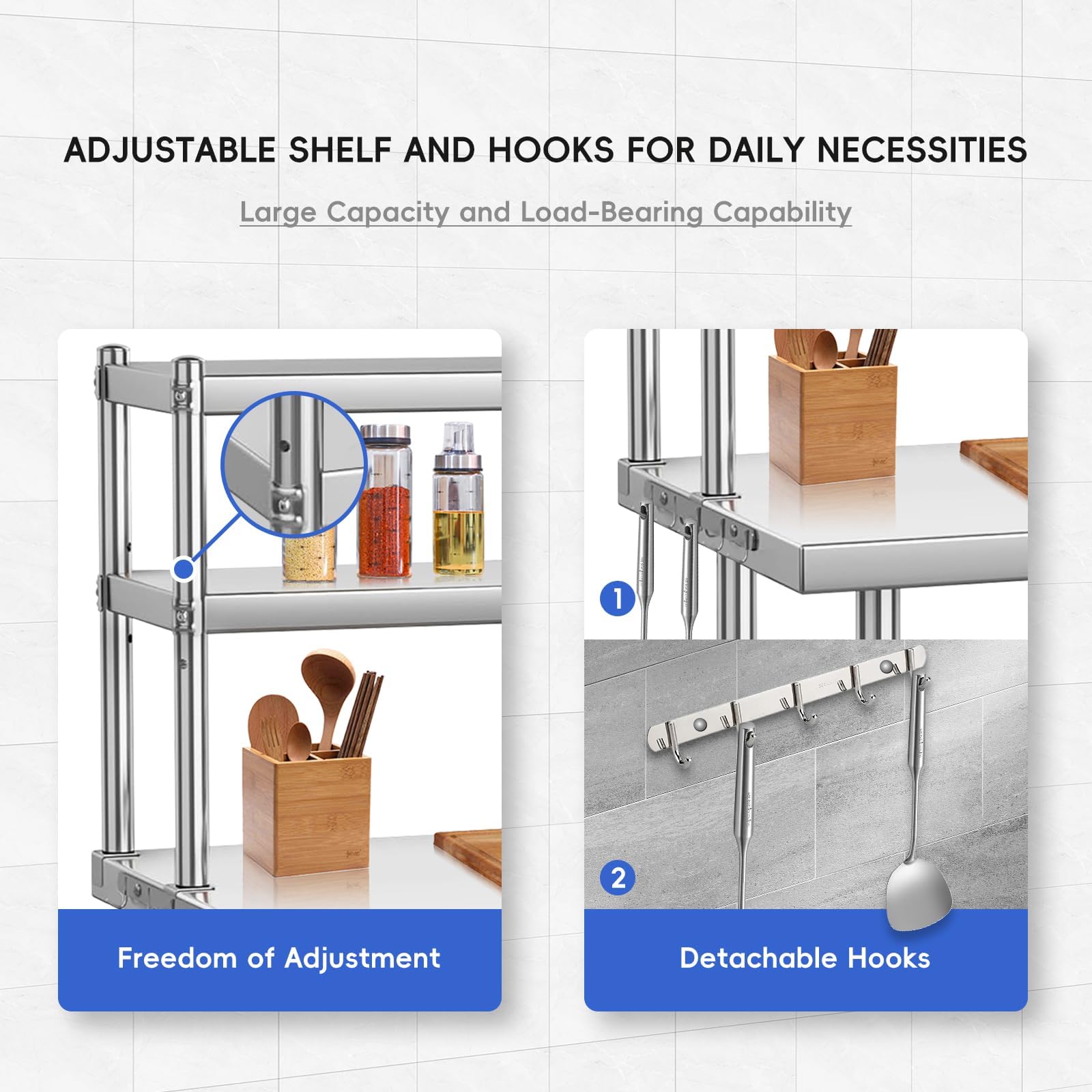 Mesa de Trabajo de Acero Inoxi - Commercial Kitchen Prep Table With Storage reseña y precio