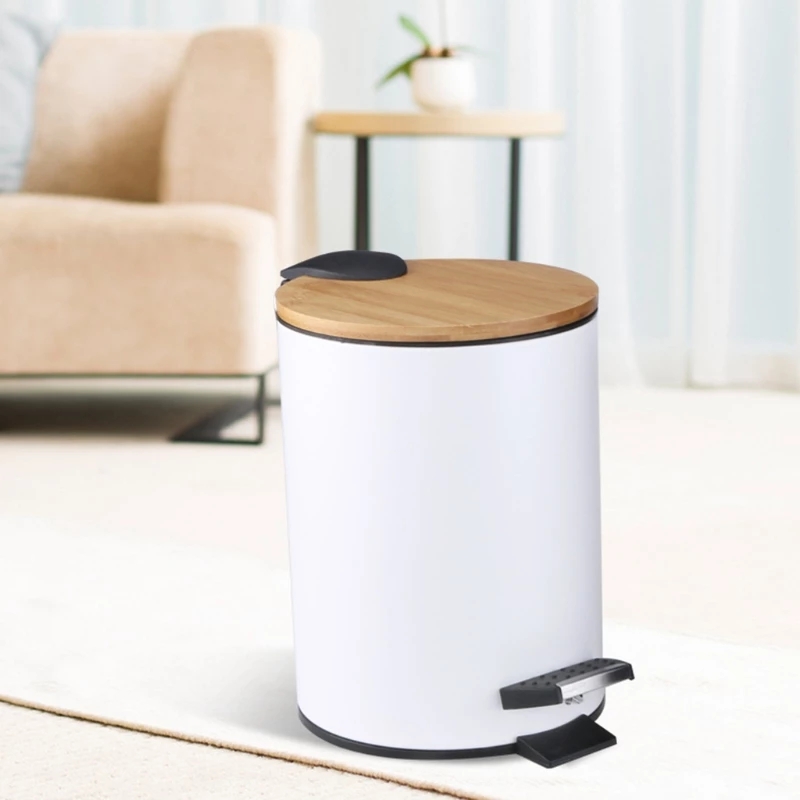Cubo de basura de madera con t - Commercial Kitchen Trash Can reseña y precio
