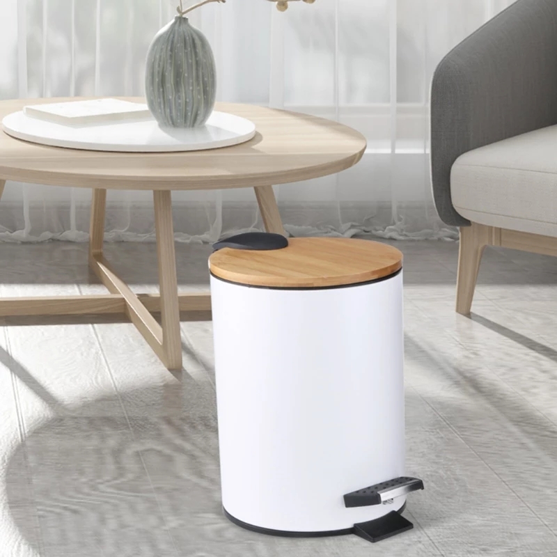 Cubo de basura de madera con t - Commercial Kitchen Trash Can reseña y precio