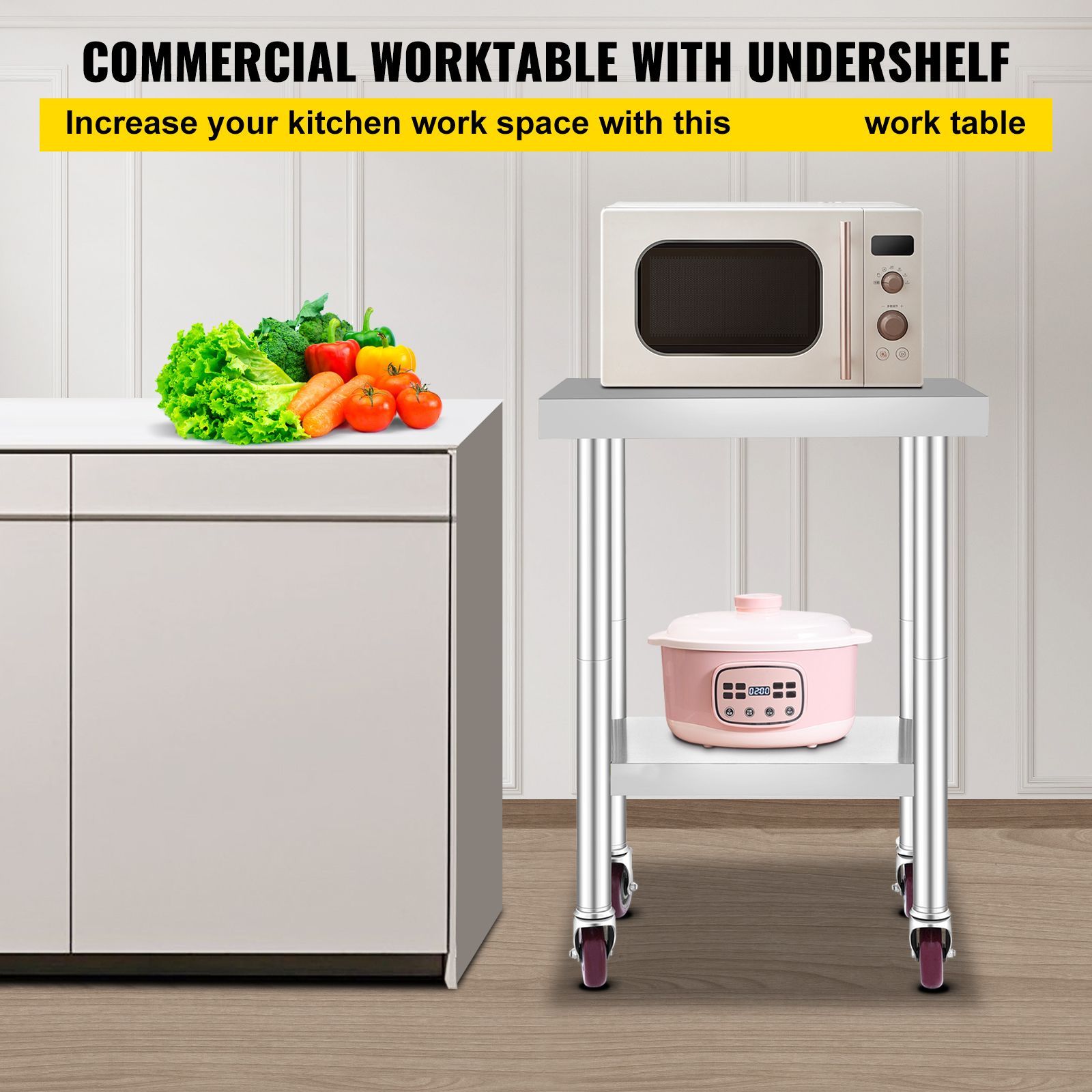 Mesa de Trabajo de Acero Inoxi - Commercial Kitchen Prep Table reseña y precio