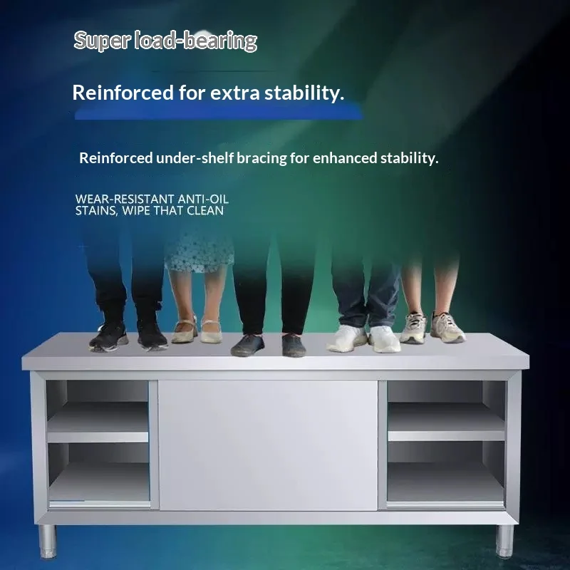 Carrito de Bar de Acero Inoxid - Commercial Kitchen Prep Table With Storage reseña y precio