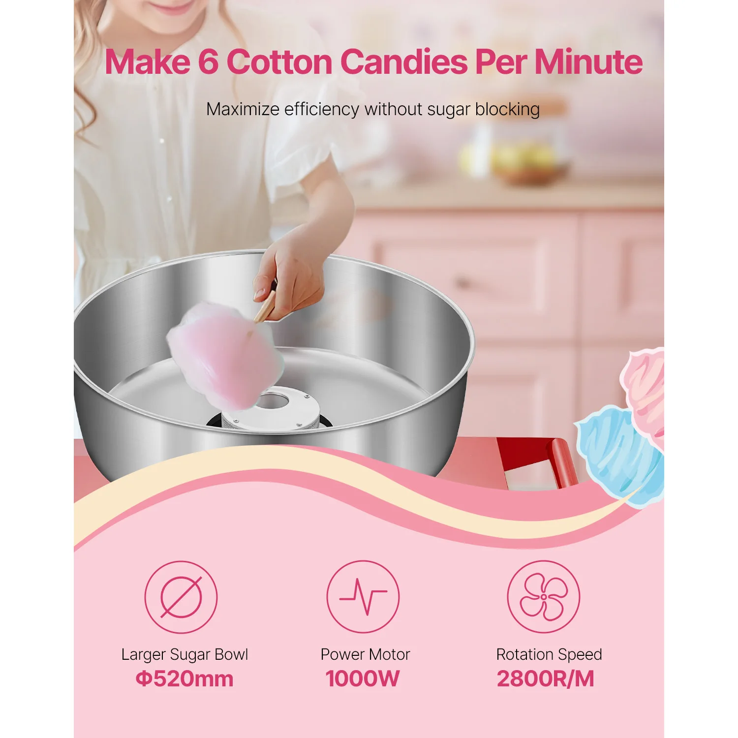 Con carrito Máquina comercial  - Candy Floss Machine Commercial reseña y precio
